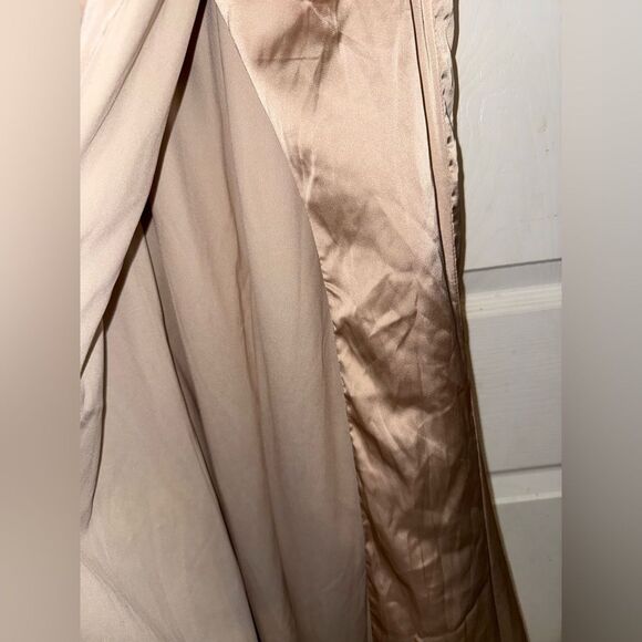 Baltic Born Champagne Silky Cowl Neck Ruched Slit Formal Holiday Dress XS NWT - Picture 4 of 9